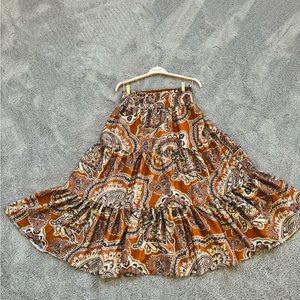 Free People Printed Moonbeam Maxi Skirt sz Medium